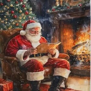 Santa Checking His List Throw Blanket - Cozy Lapsize Super Soft NWT